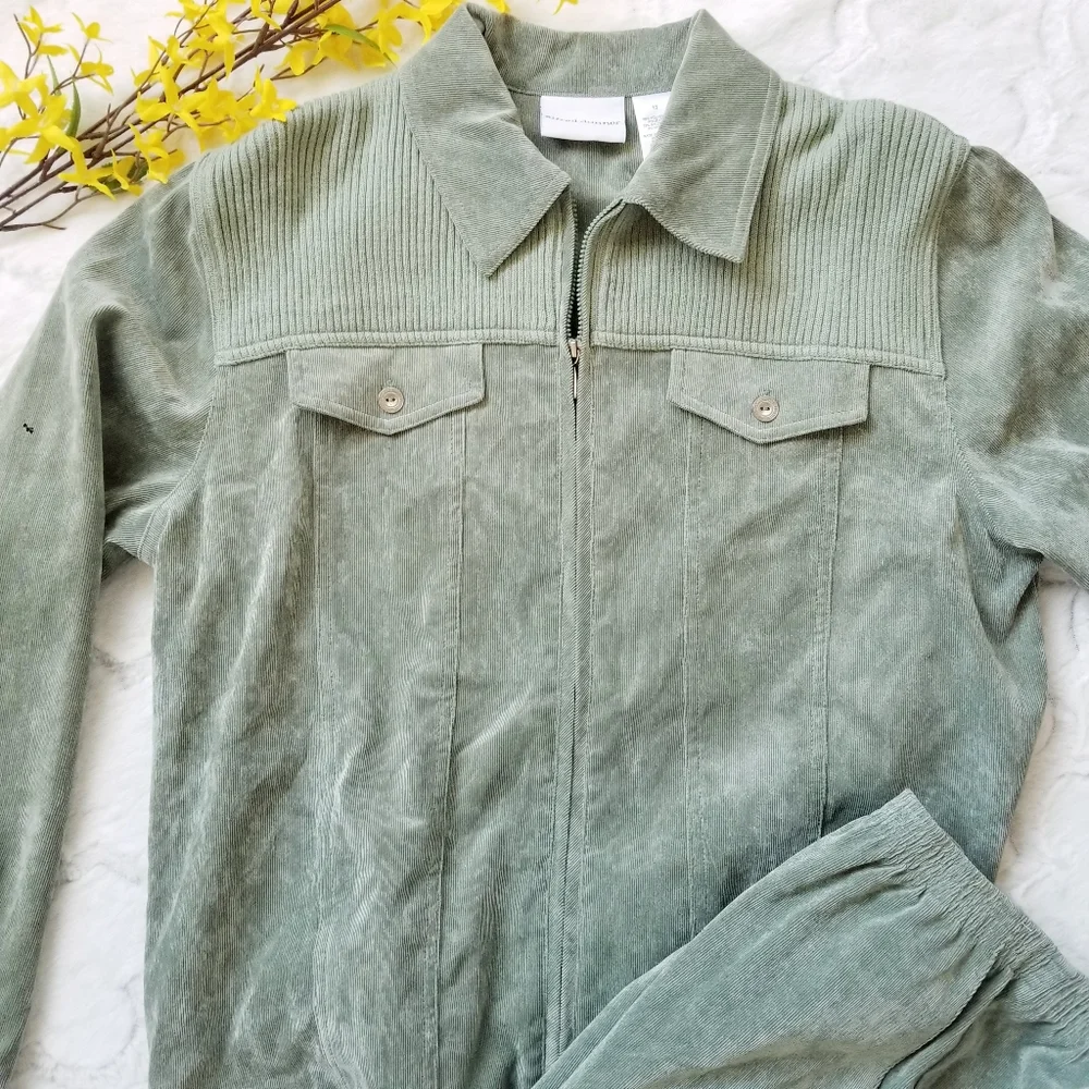 Alfred Dunner Jacket and Pant Set Sage color